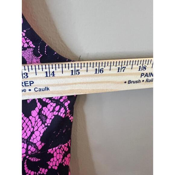 Milly Minis Girls Sleeveless Pink Black Lace Dress Crew Neck Peplum Size 14 - Picture 8 of 11